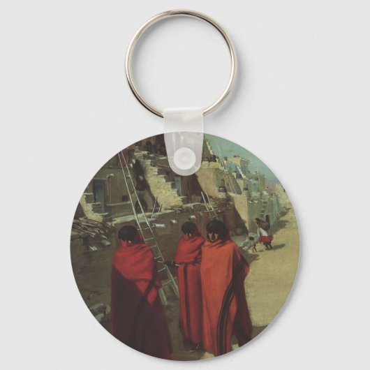  Native American, Hopi Pueblo door Louis Akin Sleutelhanger (Voorkant)