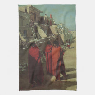  Native American, Hopi Pueblo door Louis Akin Theedoek