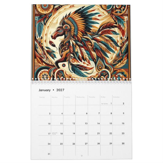 Native American Horse Kalender (Jan 2027)