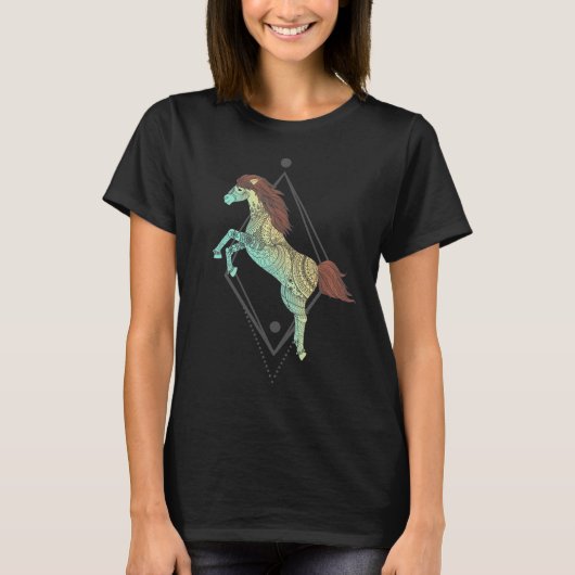 Native American Horse Tribal Illustration T-shirt (Voorkant)