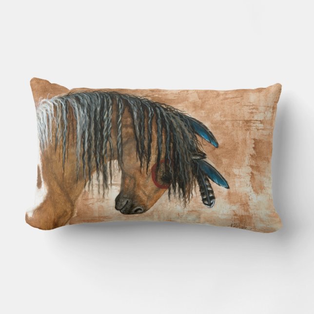 Native American Horse van BiHrle Pillow Kussen (Voorkant)