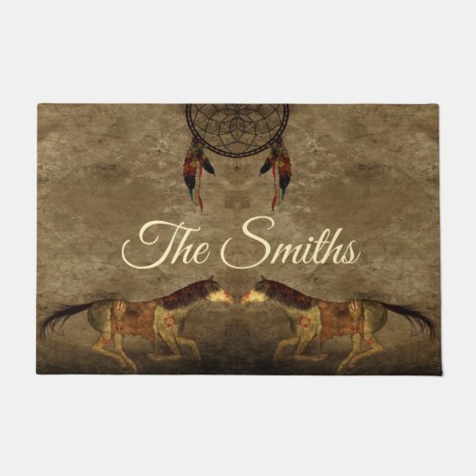 Native American Horses & Dream Catcher Deurmat (Voorkant)