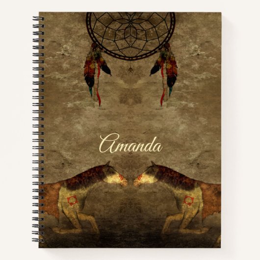 Native American Horses & Dream Catcher Notitieboek (Voorkant)