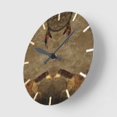 Native American Horses & Dream Catcher Ronde Klok (Hoek)