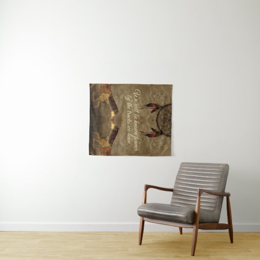 Native American Horses & Dream Catcher Wandkleed (In Situ (horizontaal))