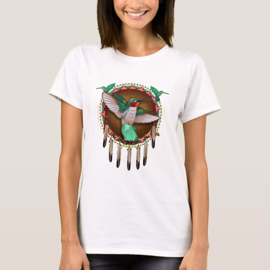 Native American hummingbird Design T-shirt (Voorkant)
