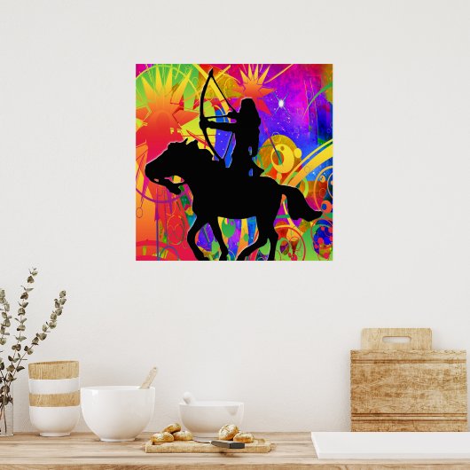 Native American Hunter Poster (Keuken)
