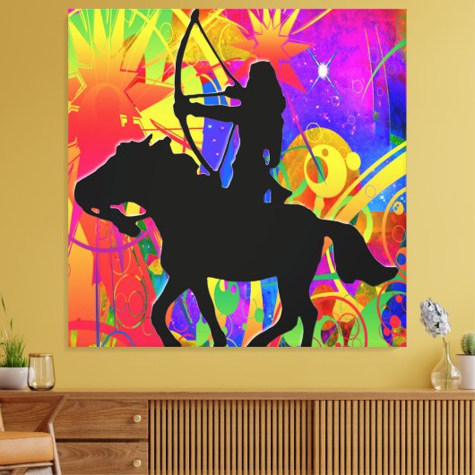  Native American Hunter Stretched Canvasprint Canvas Afdruk (Insitu (Woonkamer))