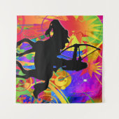 Native American Hunter Tapestry Wandkleed (Voorkant (horizontaal))