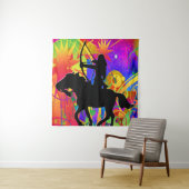 Native American Hunter Tapestry Wandkleed (In situ)