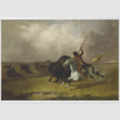 Native American Hunting Buffalo Decoupage Tissuepapier (Voorkant)