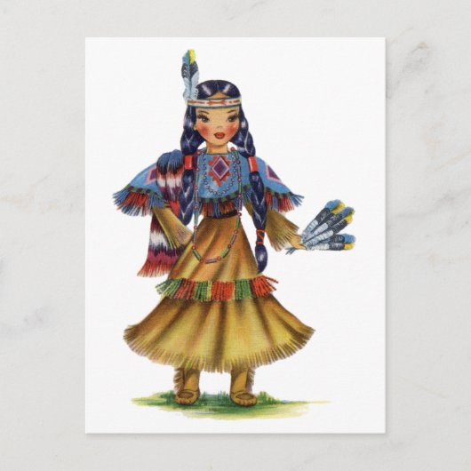  Native American in traditionele kleding Briefkaart (Voorkant)