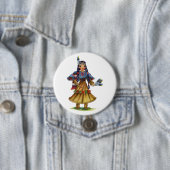 Native American in traditionele kleding Ronde Button 7,6 Cm (In situ)