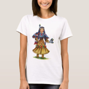 Native American in traditionele kleding T-shirt