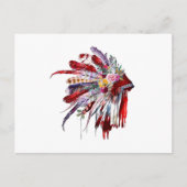 Native american indian bloemen dragen de silhoutte briefkaart (Voorkant)