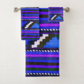 Native American Indian Blue texture design Bad Handdoek (Insitu)