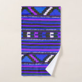 Native American Indian Blue texture design Bad Handdoek (Handdoek)