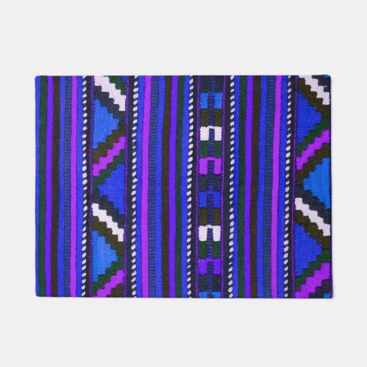 Native American Indian Blue texture design Deurmat (Voorkant)