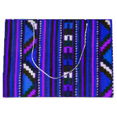 Native American Indian Blue texture design Large Cadeautasje (Voorkant)