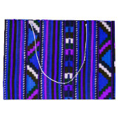 Native American Indian Blue texture design Large Cadeautasje (Achterkant)