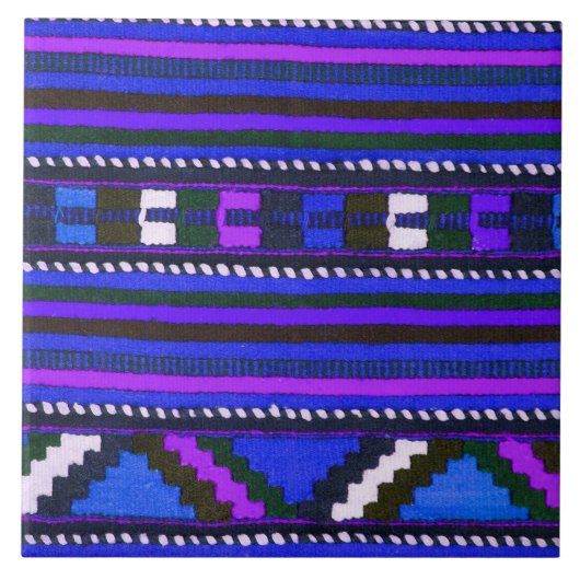 Native American Indian Blue texture design Tegeltje (Voorkant)