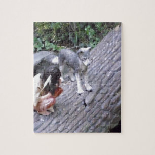 Native American Indian Boy met Wolf afbeelding Legpuzzel