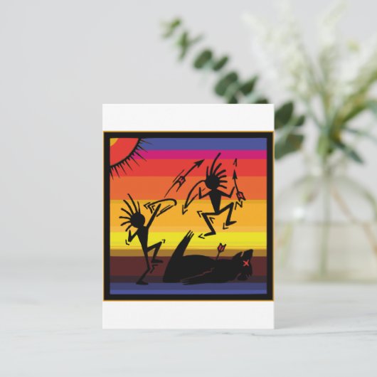 Native American Indian Cave Art Briefkaart (Staand voorkant)