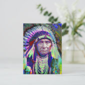 Native American Indian Chief Briefkaart (Staand voorkant)