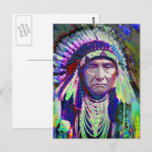 Native American Indian Chief Briefkaart (Voorkant / Achterkant)