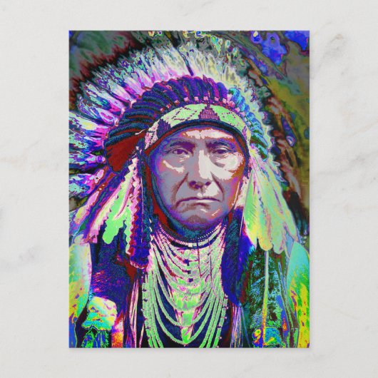 Native American Indian Chief Briefkaart (Voorkant)