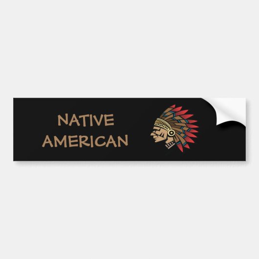 Native American Indian Chief Bumpersticker (Voorkant)