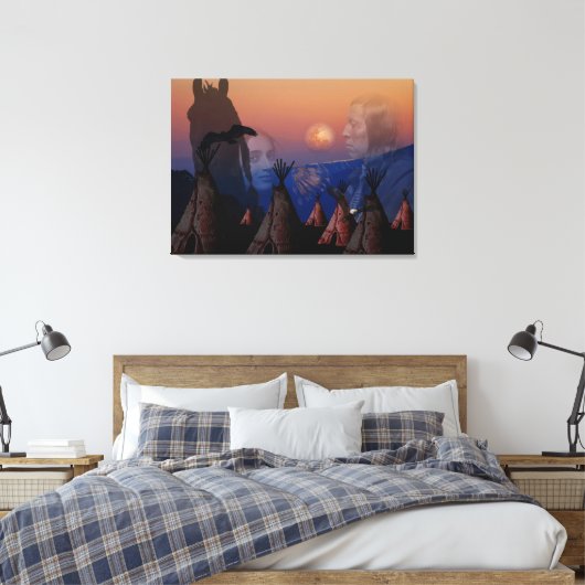 Native American Indian Chief Canvas Afdruk (Insitu (Slaapkamer))