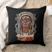 Native American Indian Chief Headdress Kussen (Deken)