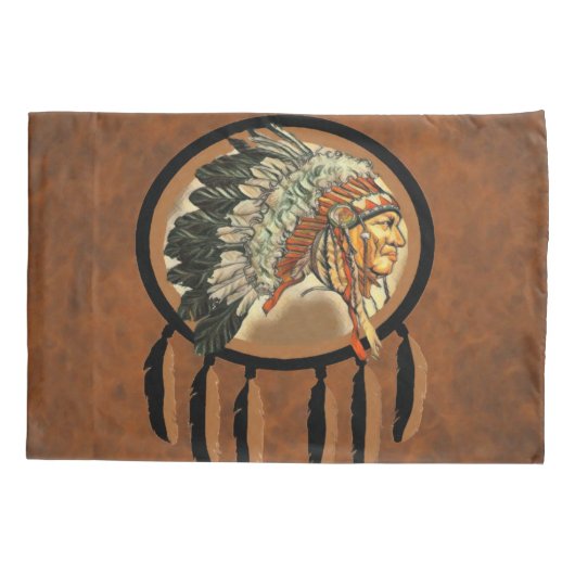 Native American Indian Chief Kussensloop (Achterkant)