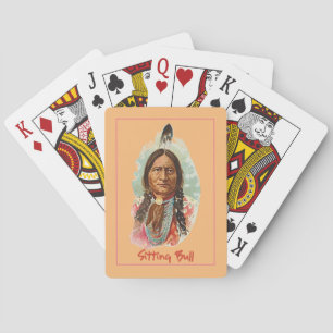 Native American Indian Chief Plays Pokerkaarten