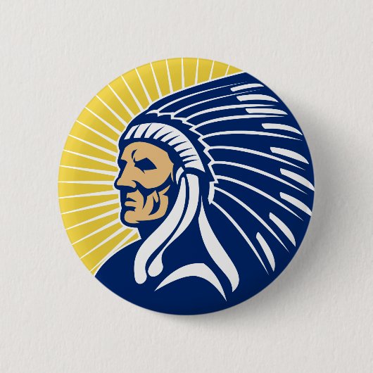 Native American Indian Chief Ronde Button 5,7 Cm (Voorkant)