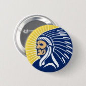 Native American Indian Chief Ronde Button 5,7 Cm (Voorkant /achterkant)
