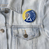 Native American Indian Chief Ronde Button 5,7 Cm (In situ)