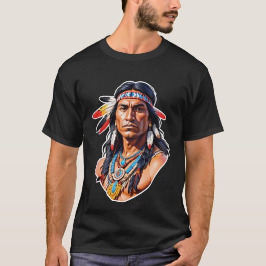 Native American Indian Chief T-shirt (Voorkant)