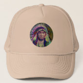 Native American Indian Chief Trucker Pet (Voorkant)