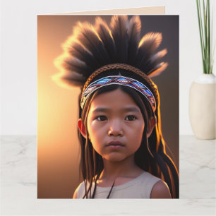 NATIVE AMERICAN INDIAN CHILD ART BIRTHDAY CARDS KAART
