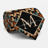 Native American Indian Culture Boho Style Monogram Stropdas (Opgerold)