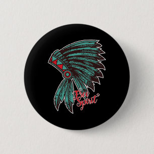 Native American Indian Free Spirit Geweldige Hallo Ronde Button 5,7 Cm