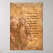 Native American Indian koppel Cree Prophecy Poster (Voorkant)