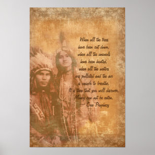 Native American Indian koppel Cree Prophecy Poster