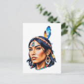 Native American Indian Lady Briefkaart (Staand voorkant)