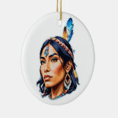 Native American Indian Lady Keramisch Ornament (Rechts)