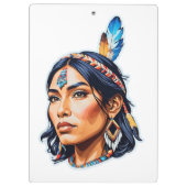Native American Indian Lady Klembord (Achterkant)