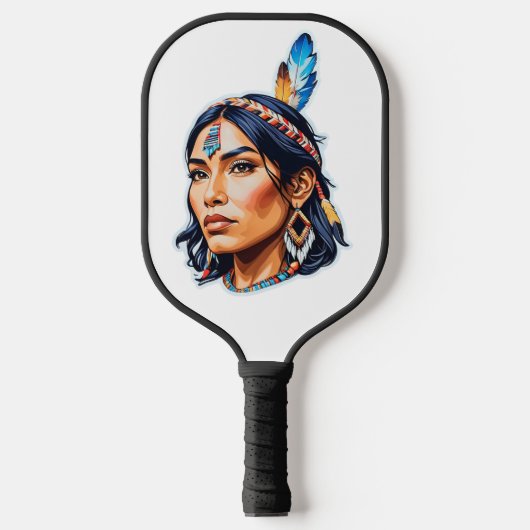 Native American Indian Lady Pickleball Paddle (Voorkant)