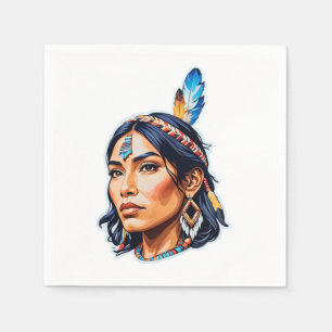 Native American Indian Lady Servet